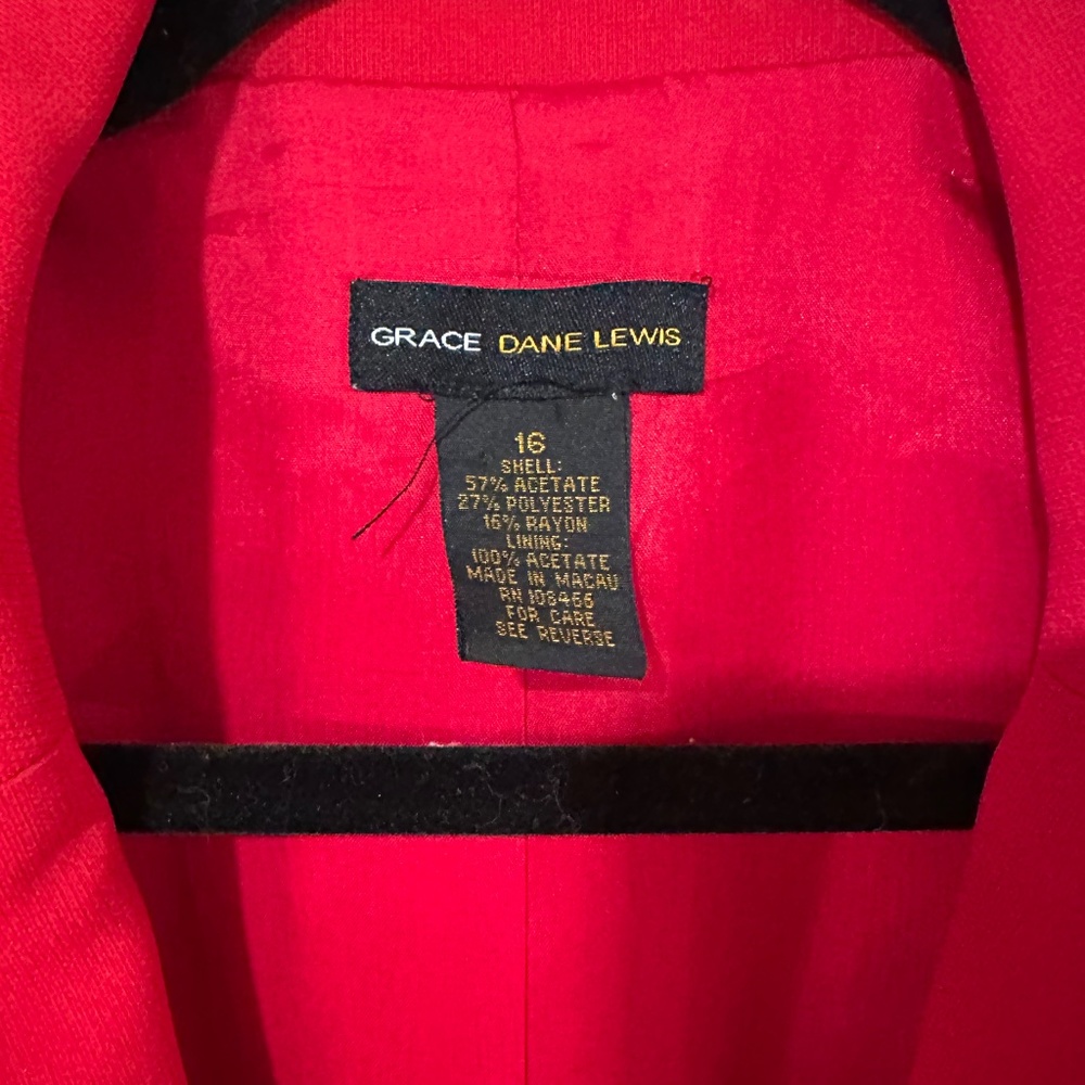 Grace Dane Lewis Red Suit Size 16 - Picture 4 of 9